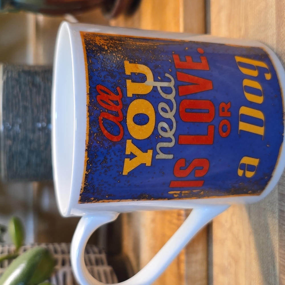 Home Essentials Blue and Orange Mug All You Need Is Love Or A Dog! - Picture 2 of 3